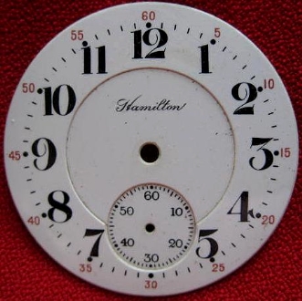 Original Hamilton Porcelain Glass RR Grade Dial Face