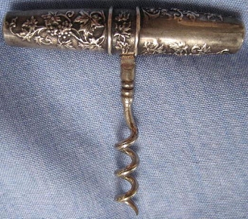 Fancy Vintage Folding Pocket Sterling Corkscrew